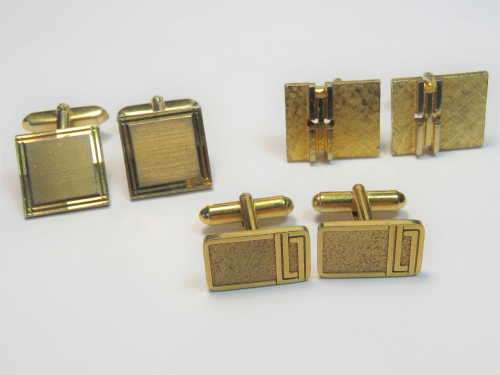 Lot of 3 pairs of vintage cufflinks