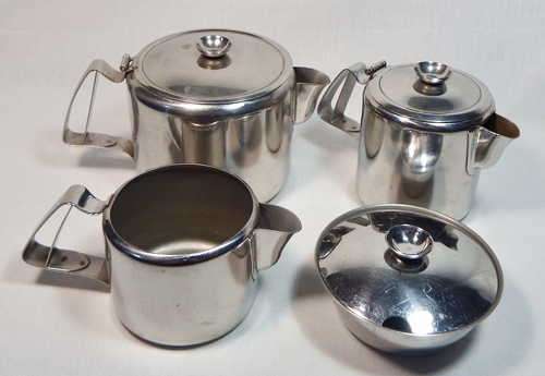 Vintage stainless steel tea set