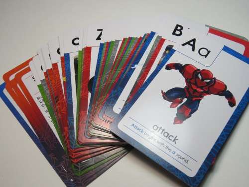 Spiderman Phonics flash cards for 4+ children - 55 Cards