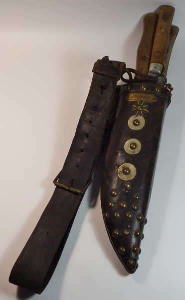 1800`s German Butcher`s knife set and belt sheath
