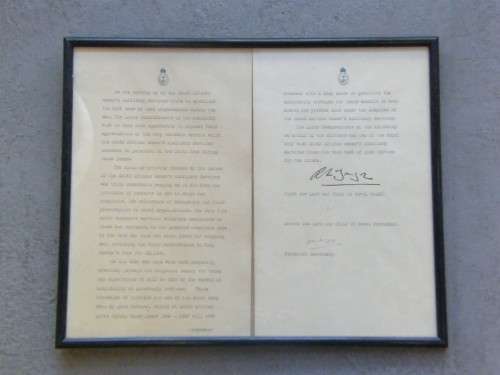 Letter of Thanks from Royal Navy Chief of staff to South African Women`s Auxiliary Services