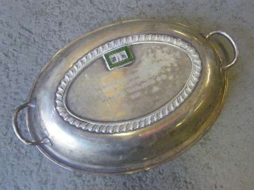 Kamer van Mynwese / Chamber of mines silverplated lid for serving dish - Size: 23.5cm