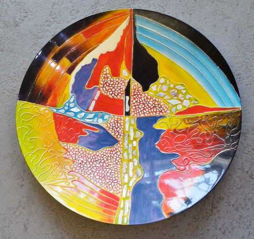 Beautiful large Laquer plate - 50 x 50 cm