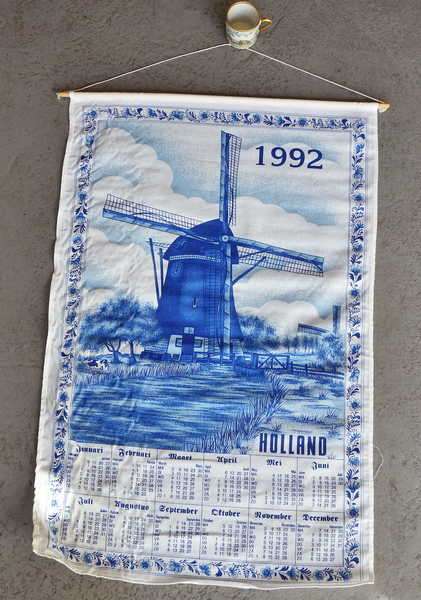 1992 Holland material wall hung calendar - 69 x 45 cm