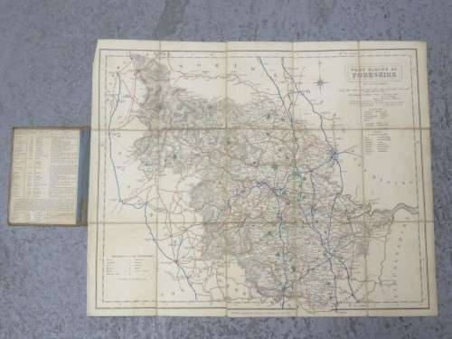 Walker`s map of West Ricling of Yorkshire published 1836 - In decent condition - 34cm x 42cm