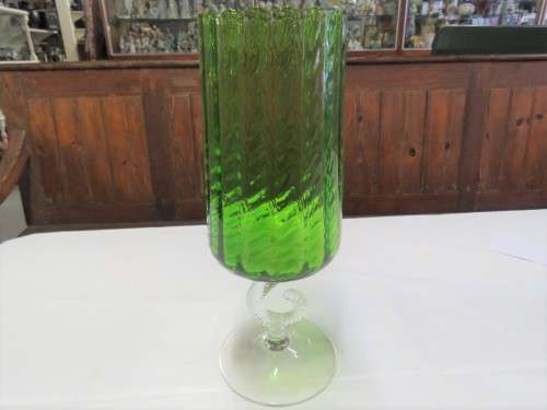 Italian green Murano glass vase