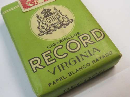 Vintage packet of RECORD Virginia cigarettes