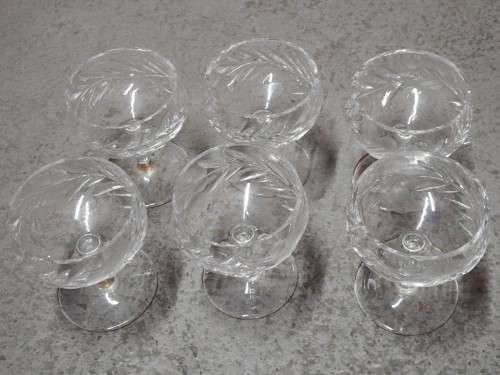 Set of 6 Czechoslovakian crystal glasses