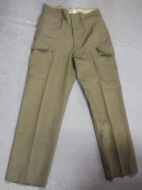 1964 SADF battle dress trousers - Some minor damage - Fits with bunny jacket - Waist: 90.5cm
