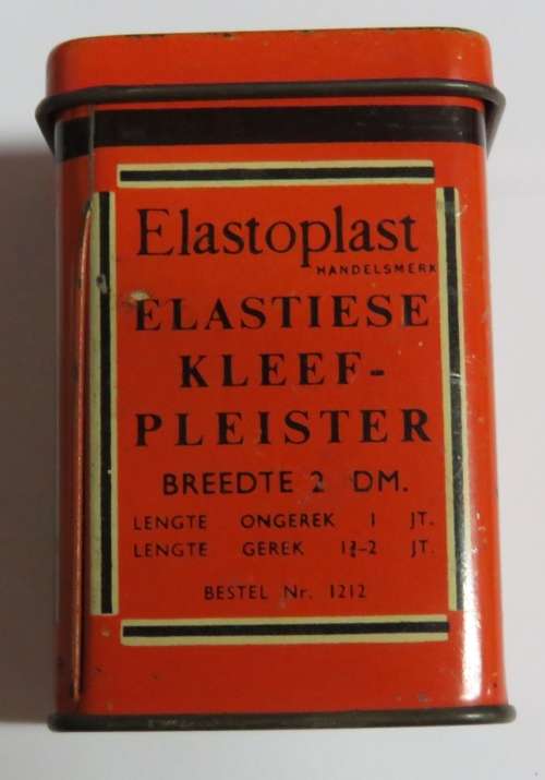 Vintage Elastoplast tin with adhesive plaster inside