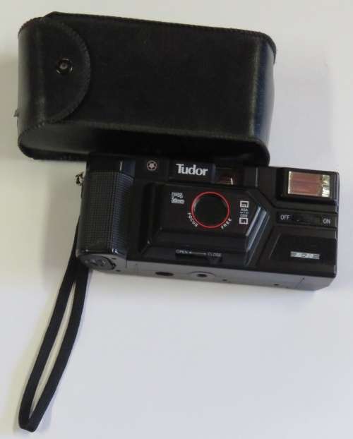 Vintage Tudor F4 35mm camera in pouch
