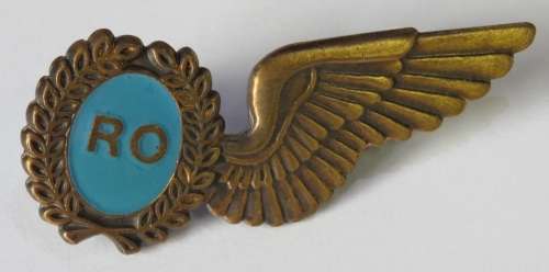 SA Air Force Radio Operator wing breast badge - Bronze type