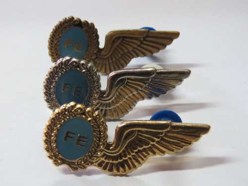 Set of 3 SA Air Force Flight Engineer mess dress wings - Gold, silver and bronze types