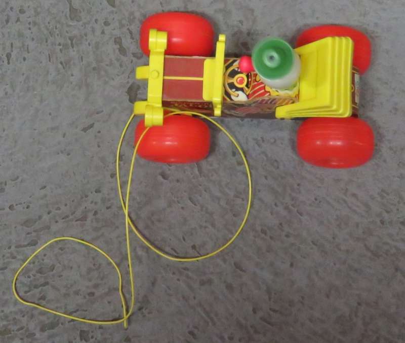 Vintage Fisher-Price Jalopy clown car pull toy