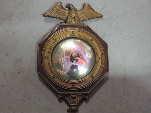 Small vintage convex mirror with eagle  - Eagle repaired