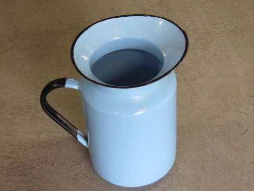 Vintage blue enamel jug