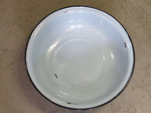 Vintage blue enamel wash basin