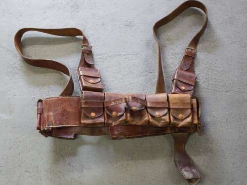 German South West Africa leather ammo bandolier as used by Schutztruppe - 96cm