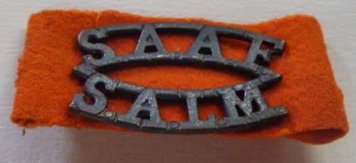 SA Air Force shoulder title on red cloth