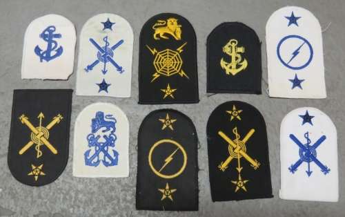 Lot of 10 SA Navy rank badges