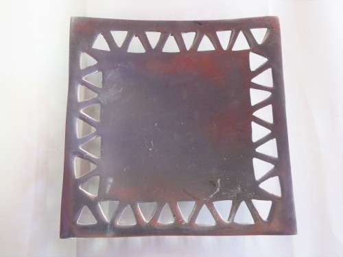 Vintage white metal snack dish
