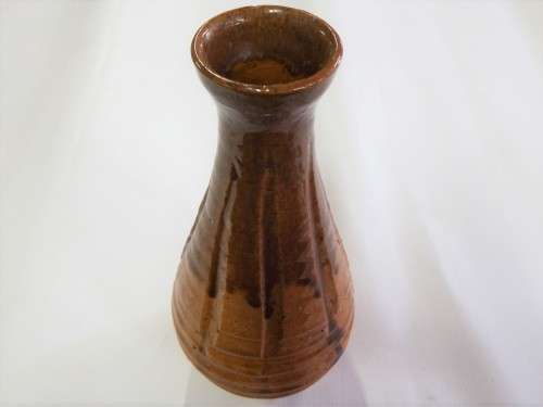 Vintage handmade clay flower vase
