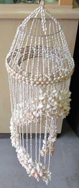 Vintage handmade shell chandelier - 113 cm long (From top to longest point)
