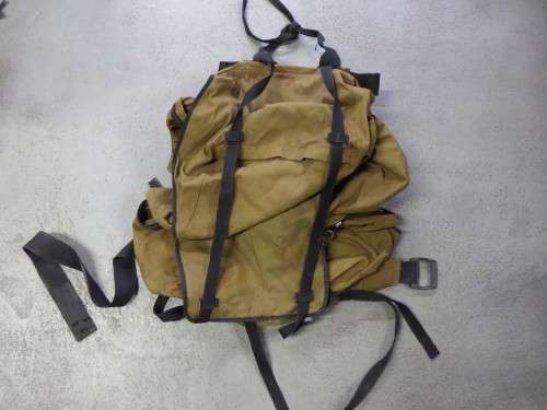 SADF Pattern 83 backpack - Zips and buckles broken - Some torn stitching - No H-frame