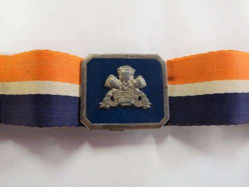 SADF 2 Special Service Battalion stable belt with blue backing - Length: 79cm