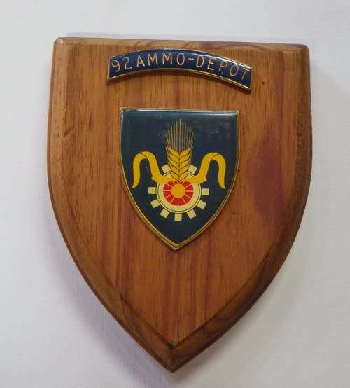 SADF 92 Ammo Depot Quartermaster General plaque