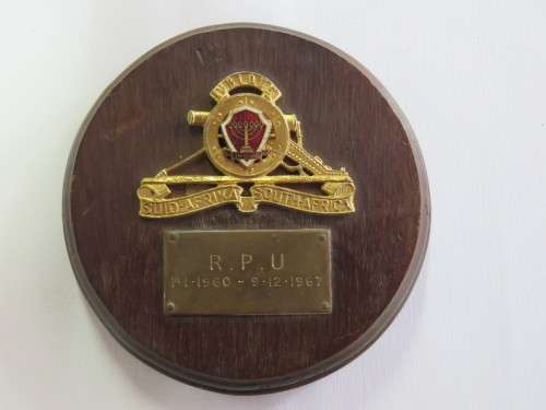 SADF Regiment Potchefstroom University plaque  - 1960-1967