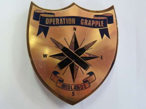 Rhodesian Army Operation Grapple Midlands plaque
