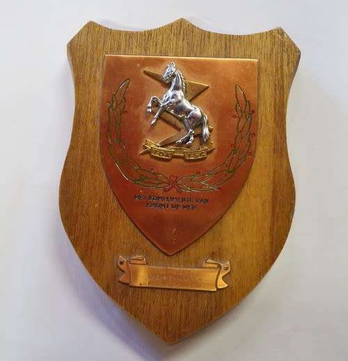 SADF Technical Services Corps plaque awarded to staff sergeant E.W Harper 1976-1981