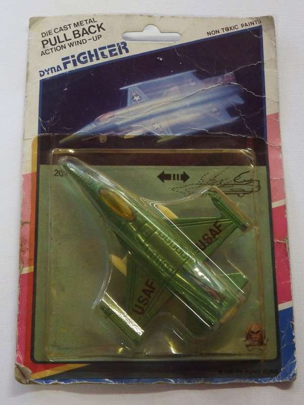 Die Cast Metal Dyna Fighter - F-16 Fighter - Pull back wind-up