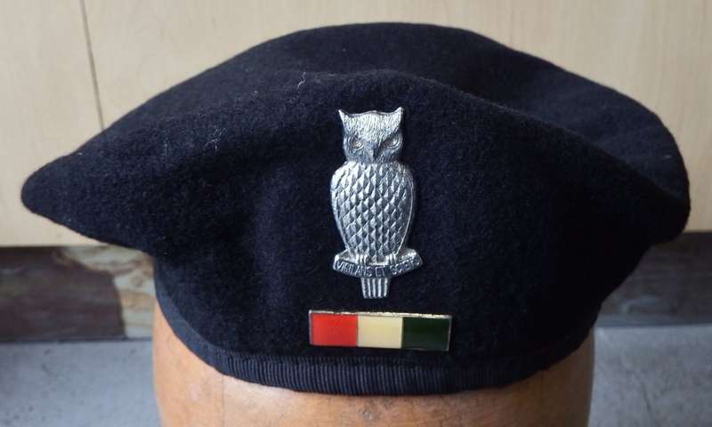 SADF Military Intelligence Corps beret with badge and balkie - Size 57