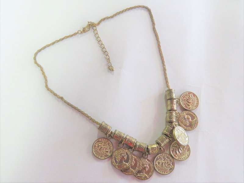 Gold plated coin necklace