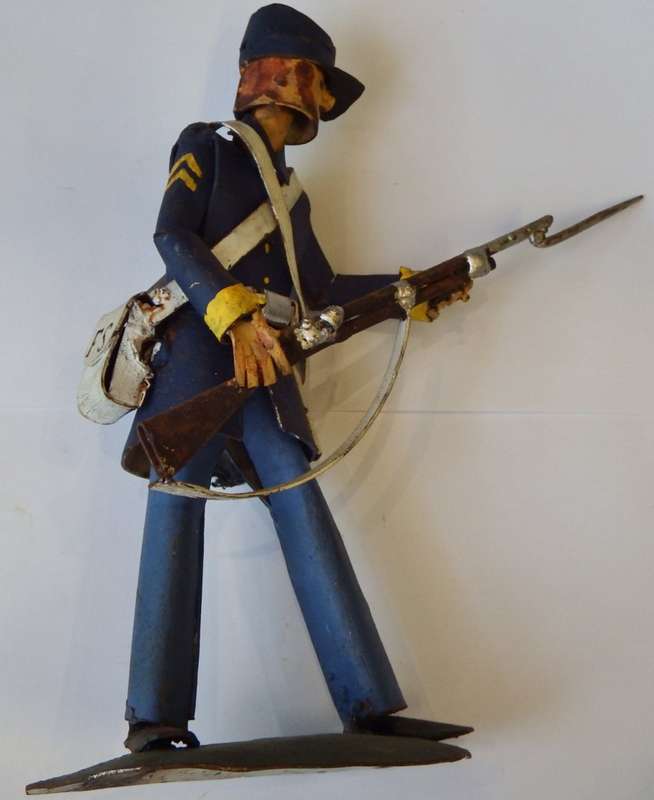 Handmade 1860`s American Federal State officer metal soldier - Very unique piece of art