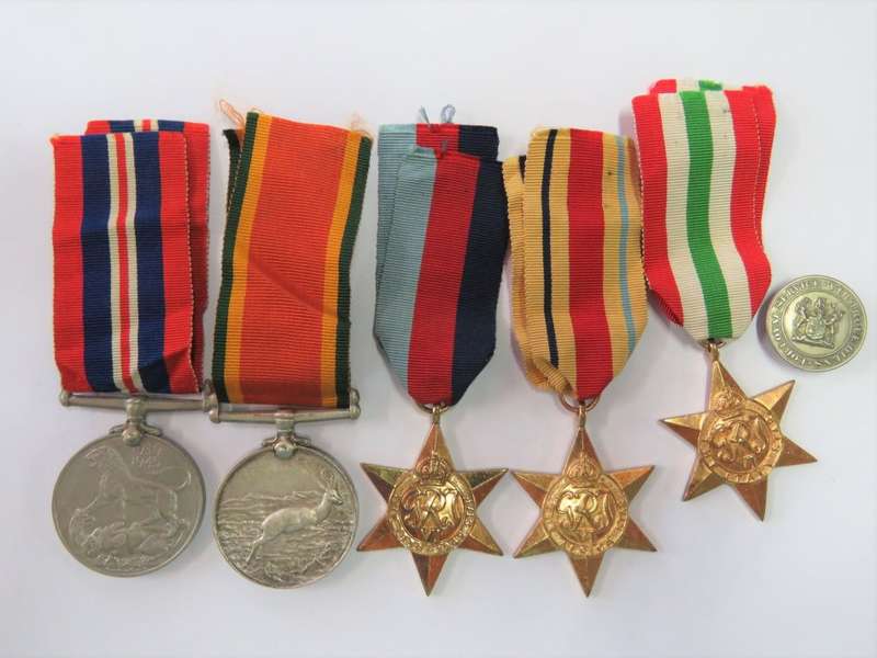 Set of 5 WW2 medals issued to 61754 R.V. Ryce including loyal service badge #859