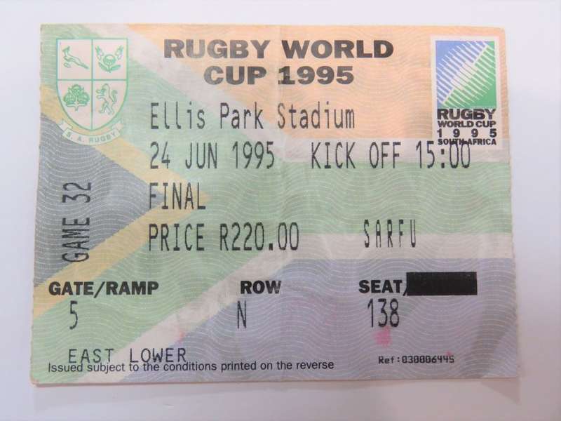 1995 Rugby World Cup Final - South Africa vs New Zealand  - 24 June 1995 - Ticket stub