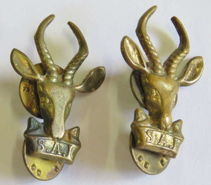 Pair of SA Infantry collar badges