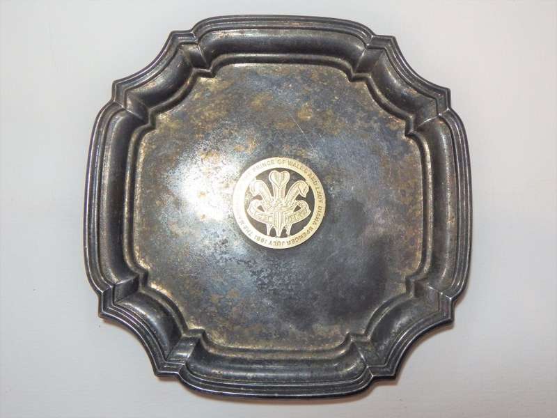 1981 Charles and Diana Royal wedding silverplated sweets tray