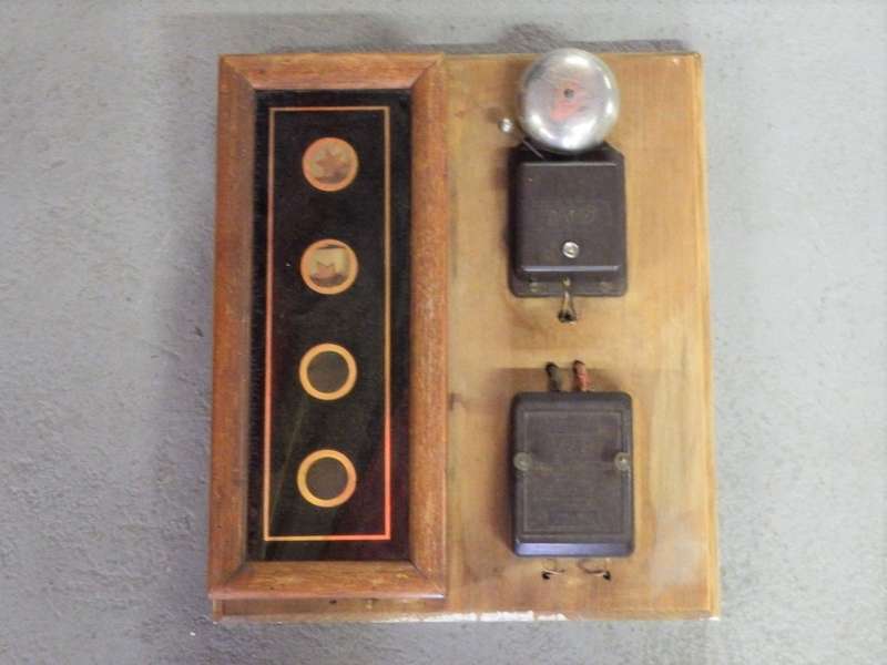 Vintage Room Service Butler`s Bell Annunciator with general electric bell - 32cm x 37cm