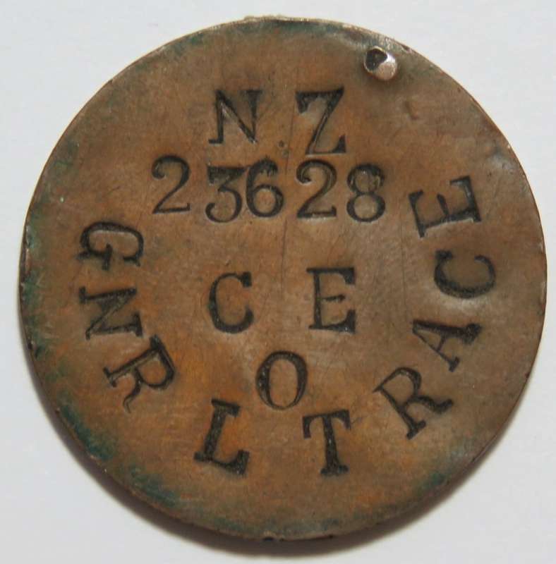 WW2 self-made dog tag - Australia - Gunner L Trace