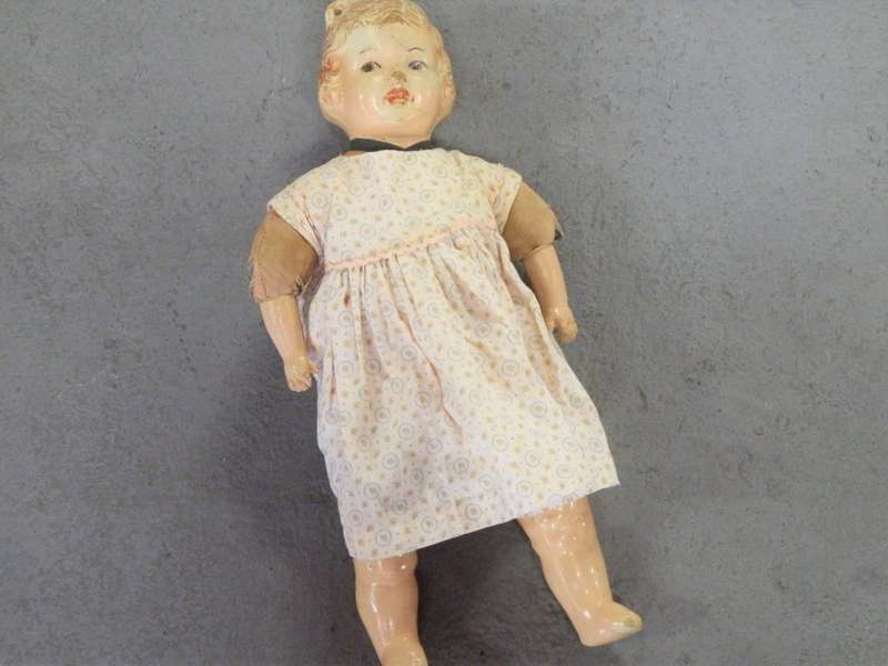Antique composition doll - Unclear marking on back - 44cm