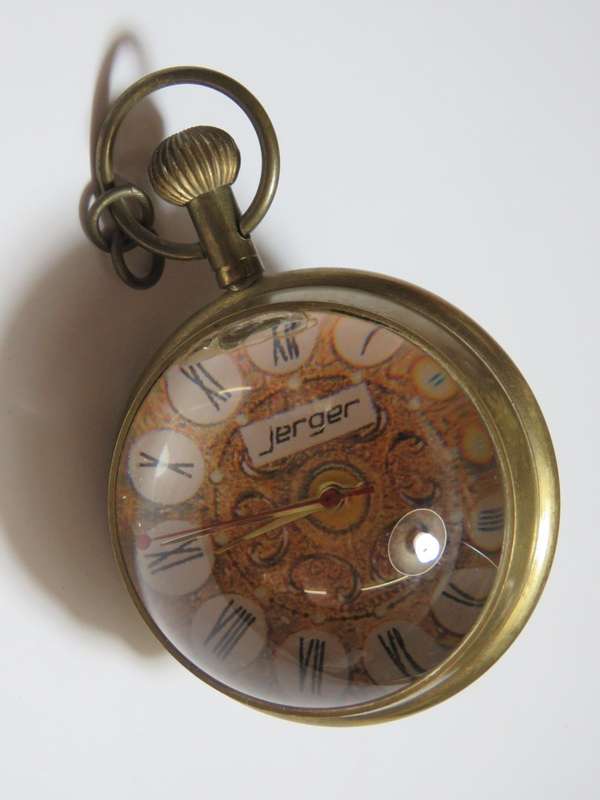 Vintage Jerger glass ball desk clock - Chipped in front