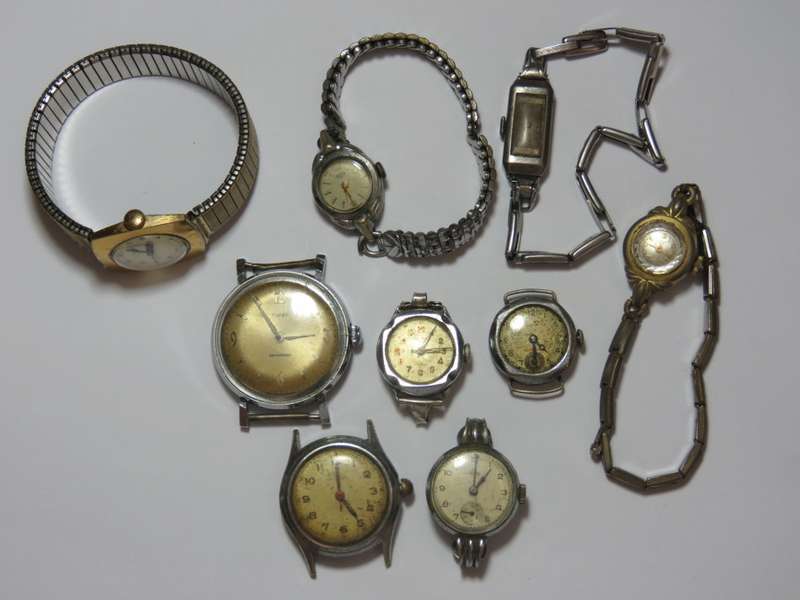 Lot of 9 vintage mechanical watches for spares