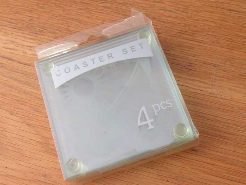 Set of 4 glass coasters