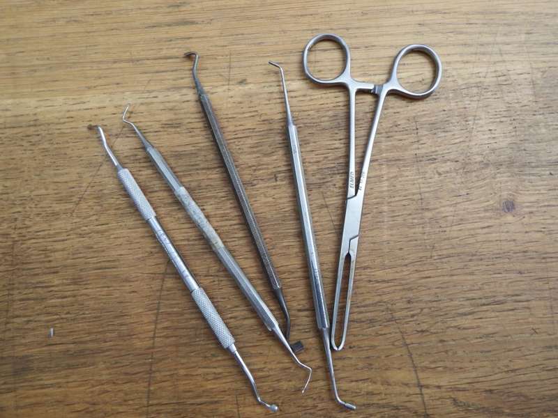 Lot of 5 dentist tools