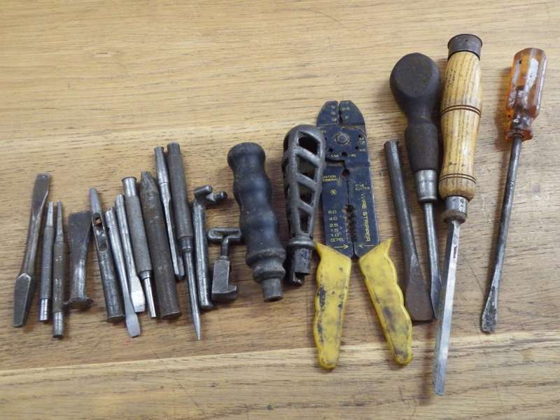Lot of various old tools and punches