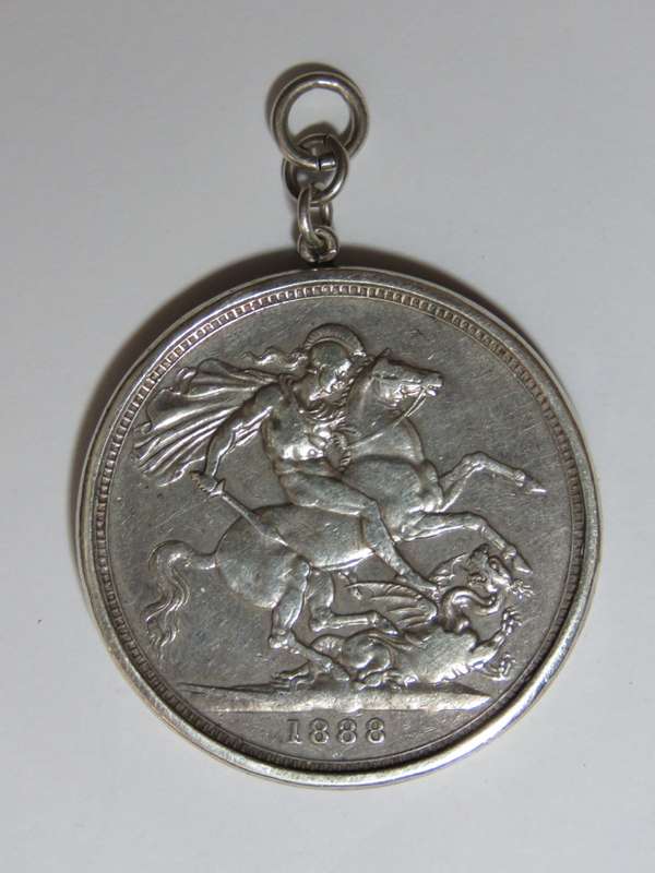 1888 Great Britain silver crown pendant - 34 grams